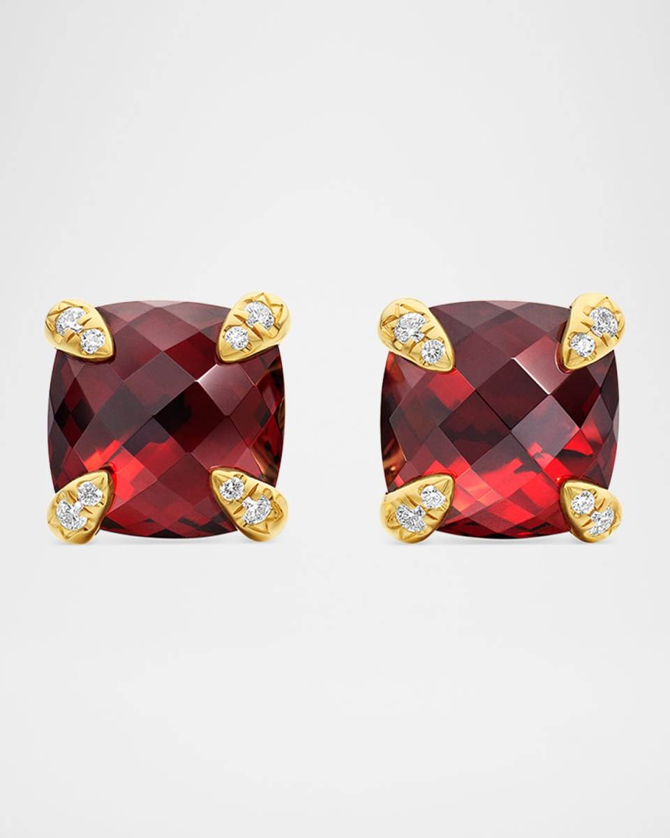 Chatelaine Gemstone and Diamond Earrings, 8.5mm